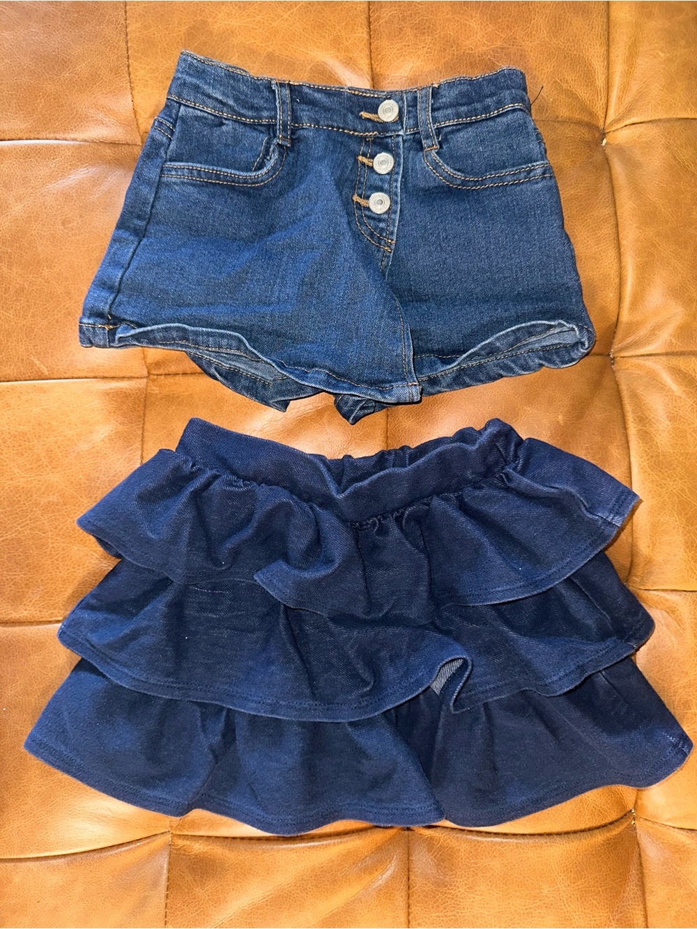 Jessica Simpson Dark Blue Denim Skort & Navy Ruffle Skirt Set